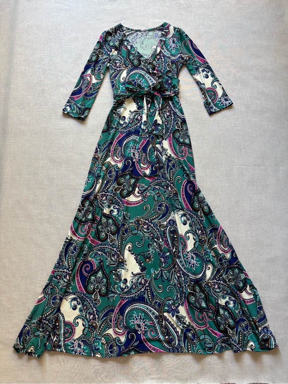 Vintage paisley fairy gypsy coquette flowy cottagecore retro maxi dress